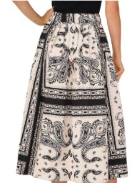 Halogen Dresses & Skirts - Halogen Black & White Paisley Bandana Midi Skirt